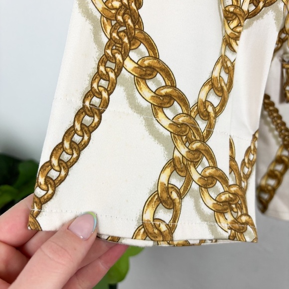 Vintage Linea by Louis Dell’Olio Chain Print Blazer Sz S - Picture 8 of 11